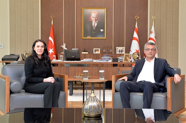 Cumhurbaşkanı Tufan Erhürman, KKTC Strasbourg Temsilcisi Selda Çimen'i kabul etti