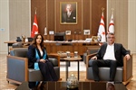 Cumhurbaşkanı Tufan Erhürman, KKTC Brüksel Temsilcisi Gizem Alpman’ı kabul etti