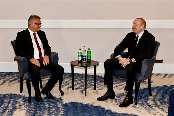 Cumhurbaşkanı Tufan Erhürman, Azerbaycan Cumhurbaşkanı İlham Aliyev ile görüştü