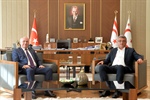 Cumhurbaşkanı Tufan Erhürman, KKTC Roma Temsilcisi Mustafa Kemal Beyazbayram'ı kabul etti