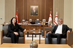 Cumhurbaşkanı Tufan Erhürman, KKTC Strazburg Temsilciliğine atanan Ayda Soylu'yu kabul etti