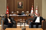 Cumhurbaşkanı Tufan Erhürman,  KKTC Helsinki Temsilcisi Ayşen İnanıroğlu'nu kabul etti