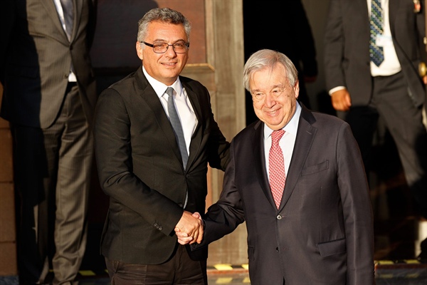 Cumhurbaşkanı Tufan Erhürman, BM Genel Sekreteri António Guterres ve Kıbrıslı Rum Lider Nikos Hristodulidis ile akşam yemeğinde bir araya geldi