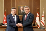 Cumhurbaşkanı Tufan Erhürman, Türkiye Cumhuriyeti Cumhurbaşkanı Yardımcısı Cevdet Yılmaz'ı kabul etti