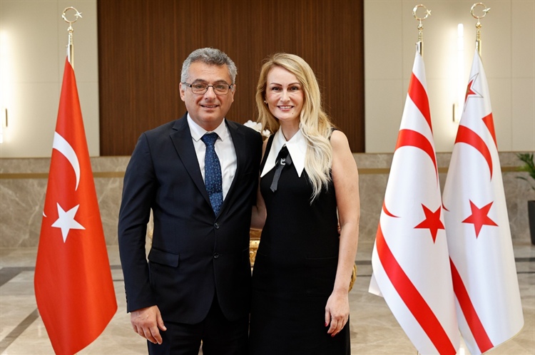Cumhurbaşkanı Tufan Erhürman ve eşi Nilden Bektaş Erhürman,...