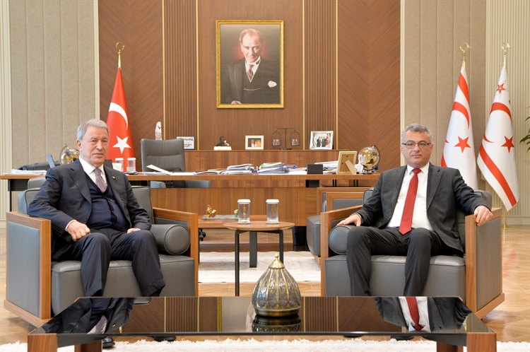 President Tufan Erhürman receives Hulusi Akar, Chairman of the National Defence Committee...